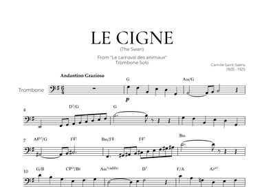The Swan (Trombone Solo) - Saint Saens (arr. Pedro Merendi)