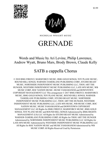 Grenade (arr. Nicholas Wright)