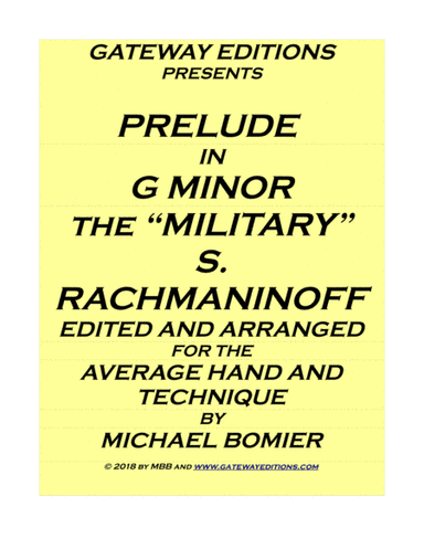 Prelude in G minor "Military" of Rachmaninoff for piano solo (arr. Michael Bomier)