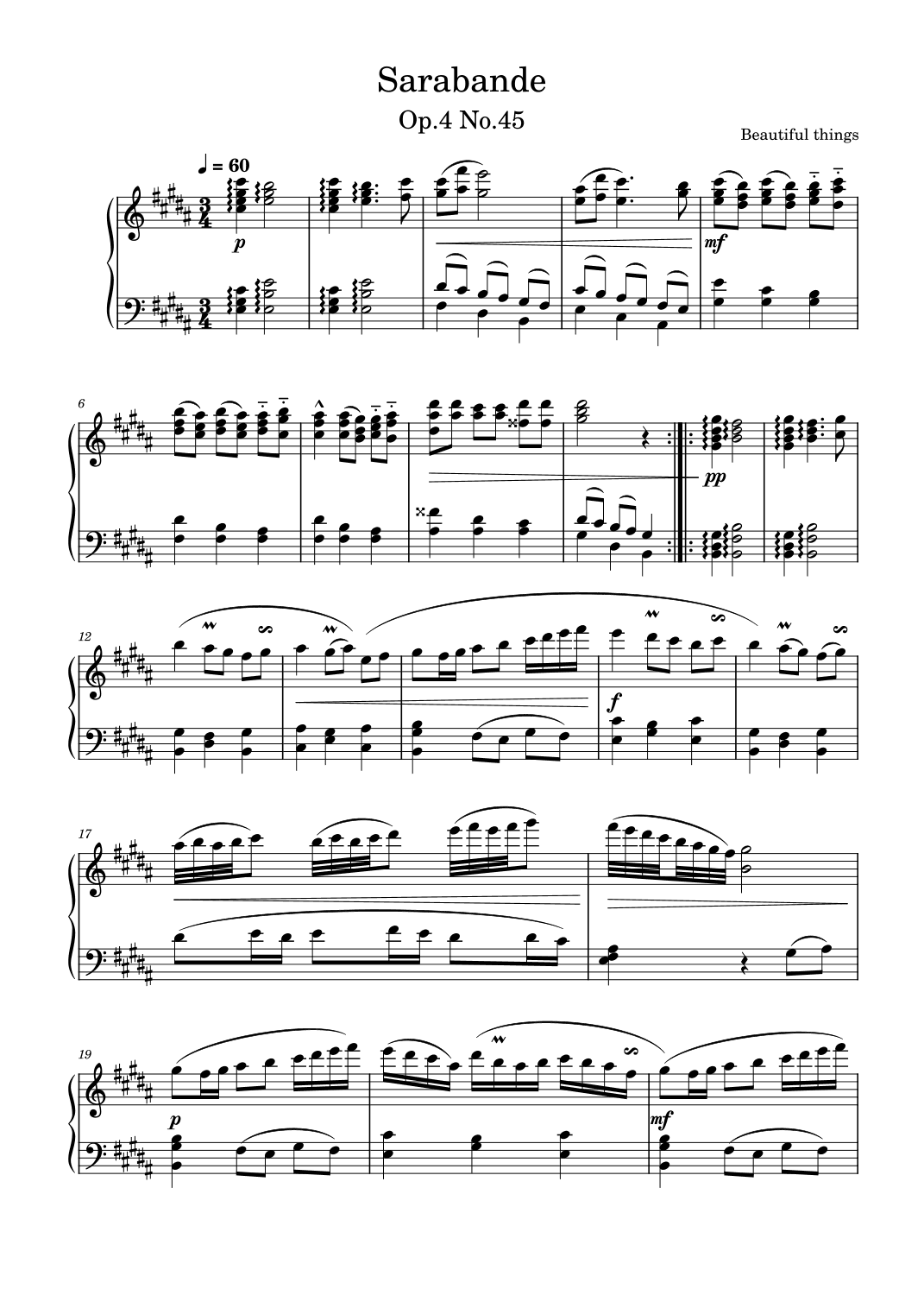 Sarabande-Beautiful things Op.4 No.45