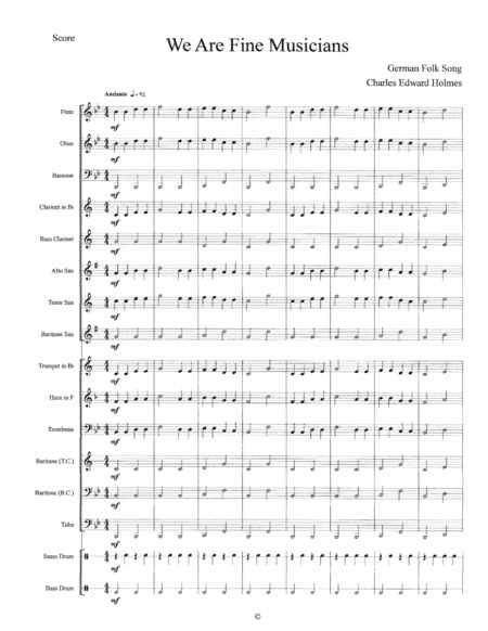 We Are Fine Musicians--Concert Band Set (arr. Charles Edward Holmes)