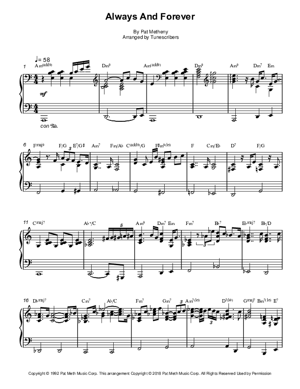Always And Forever (arr. Tunescribers)