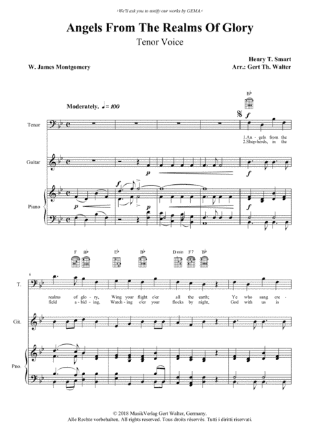 Angels From The Realms Of Glory (arr. Gert Th. Walter)
