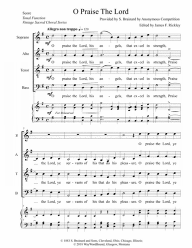 O Praise The Lord (arr. James F. Rickley)