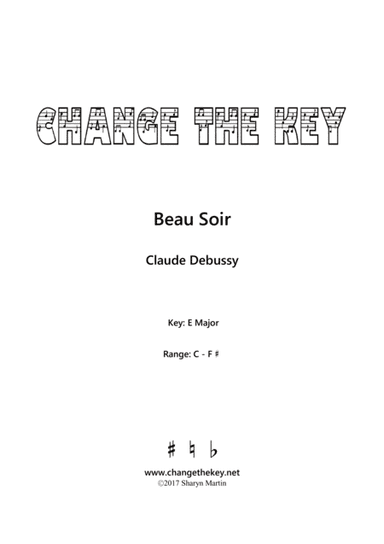 Beau Soir - E Major (arr. Change the Key)