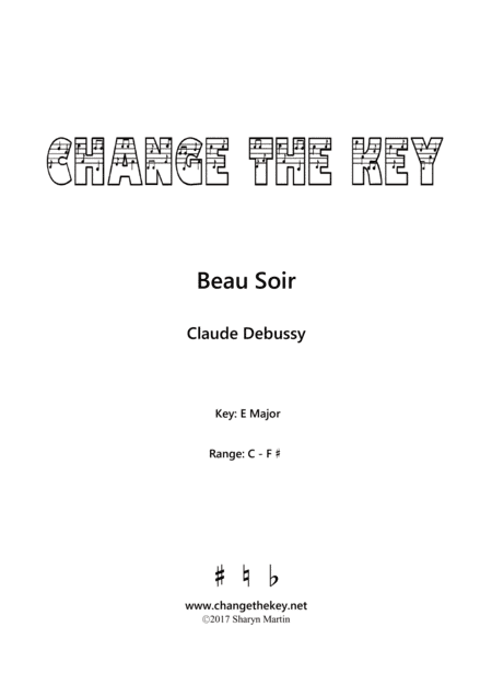 Beau Soir - E Major (arr. Change the Key)