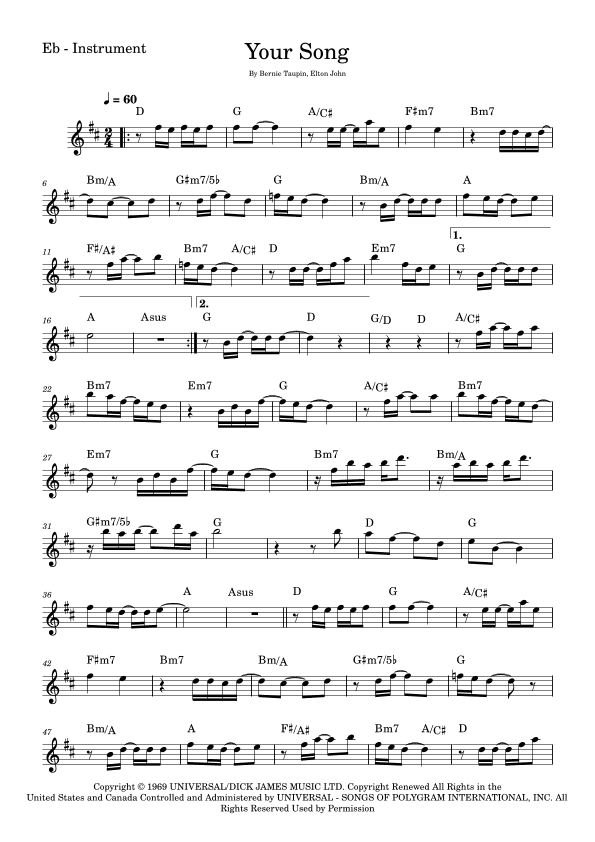 Your Song (arr. Fabio Eduardo de Oliveira)