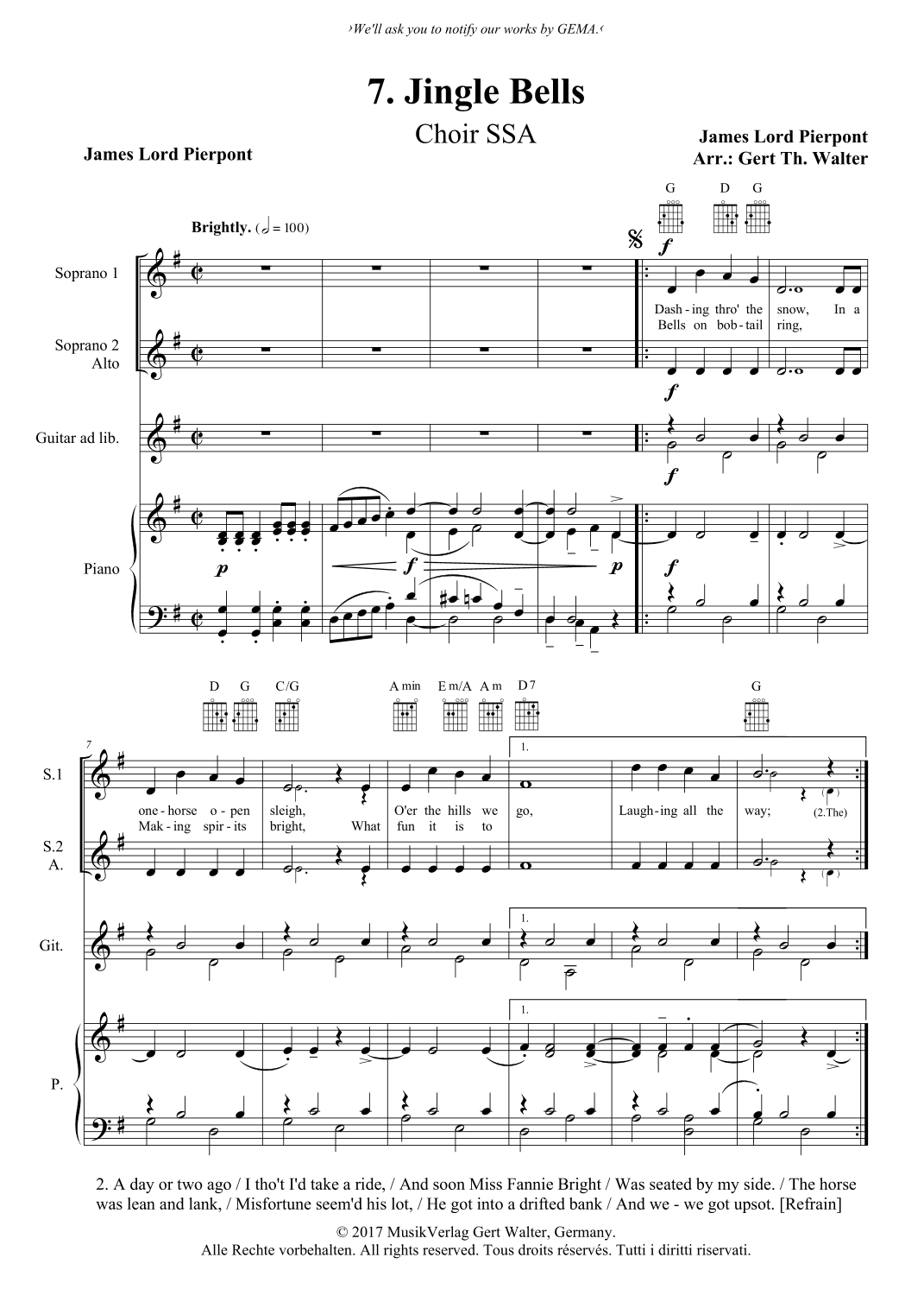 Jingle Bells (arr. Gert Th. Walter)