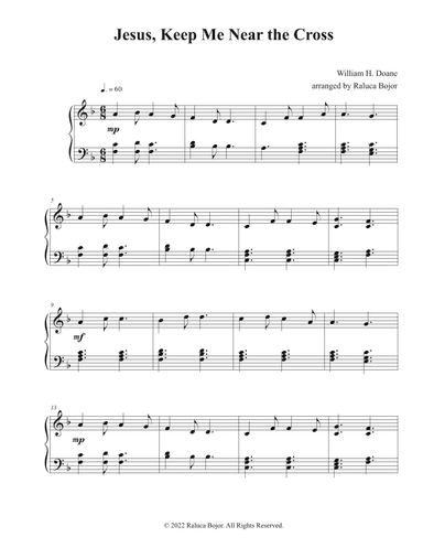 Jesus, Keep Me Near the Cross (easy piano) (arr. Raluca Bojor)