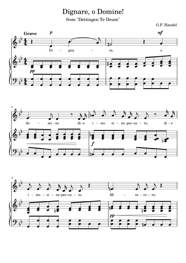 Dignare, o Domine! Low and very low voice (Tiefe oder sehr tiefe Stimme) - G minor (g-moll) (arr. Vladyslav Panfilenko)