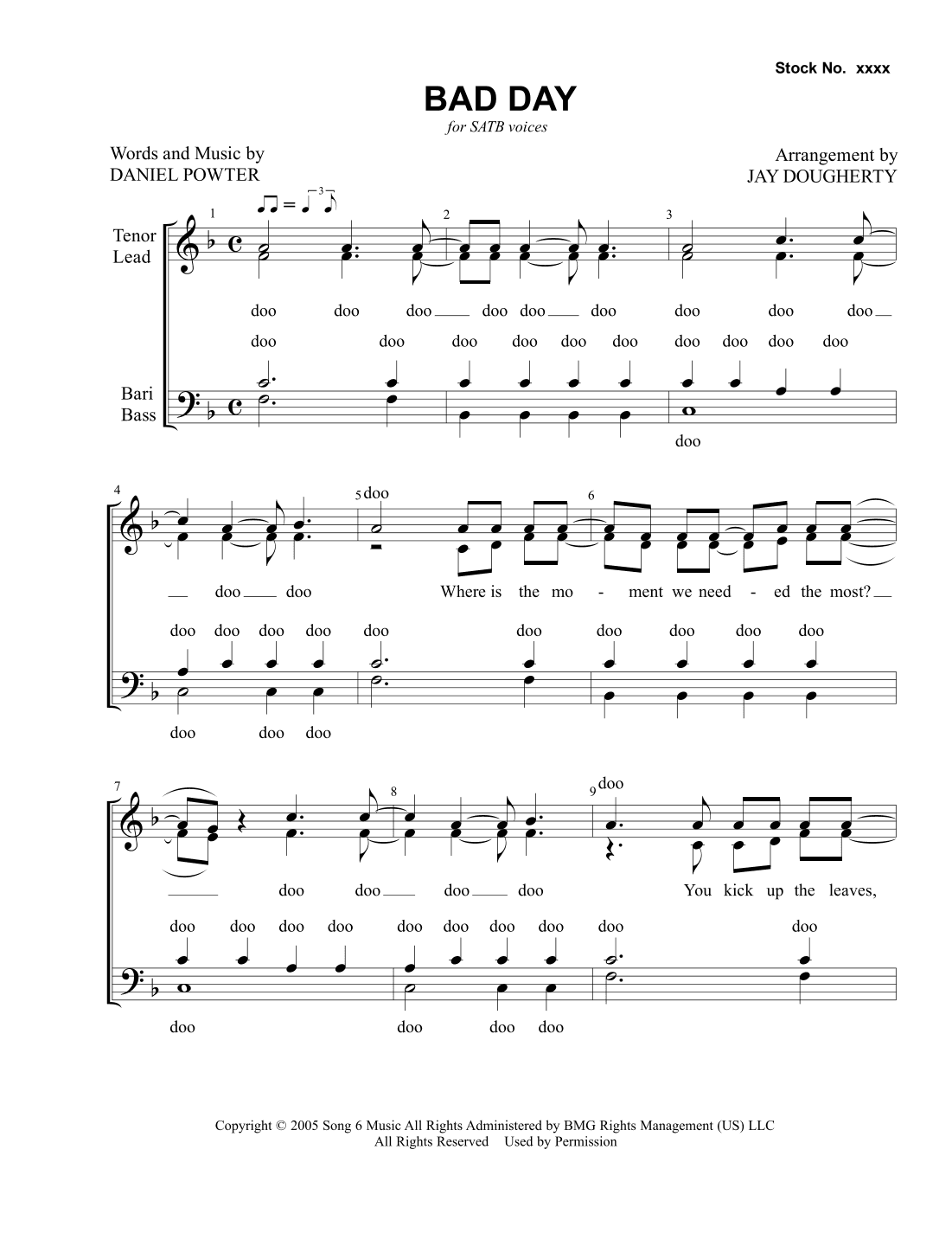 Bad Day (arr. Jay Dougherty)
