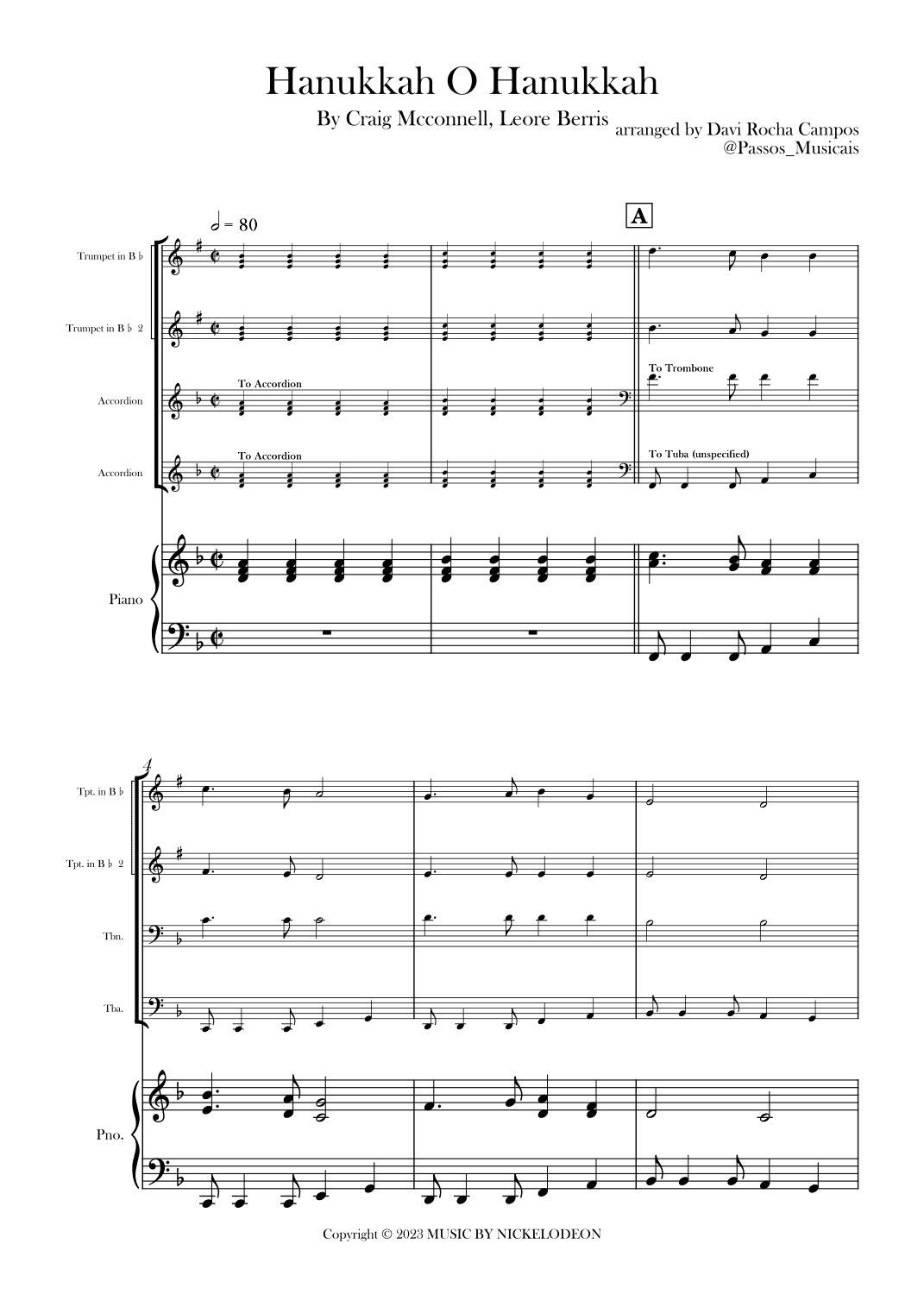 Hanukkah O Hanukkah (arr. Davi Rocha Campos)