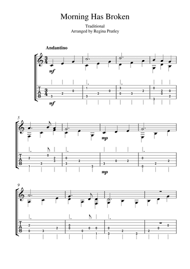 Morning has broken (arr. Regina Pratley)