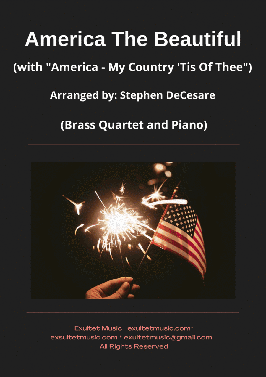 America The Beautiful (with "America - My Country 'Tis Of Thee") (Brass Quartet and Piano) (arr. Stephen DeCesare)