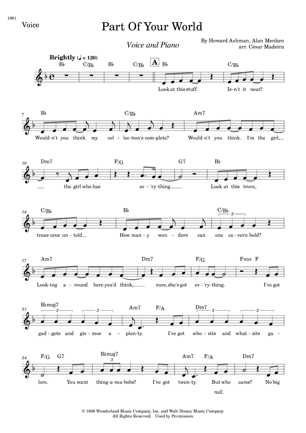 Part Of Your World (arr. César Madeira)