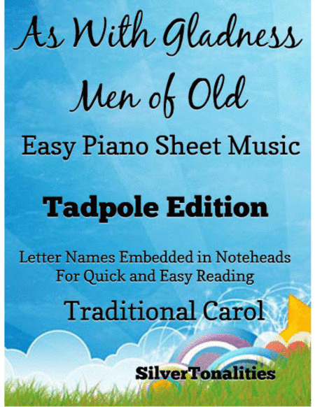 As With Gladness Men of Old Easy Piano Sheet Music 2nd Edition (arr. SilverTonalities)