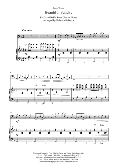 Beautiful Sunday (arr. Kaiserin Rebecca)