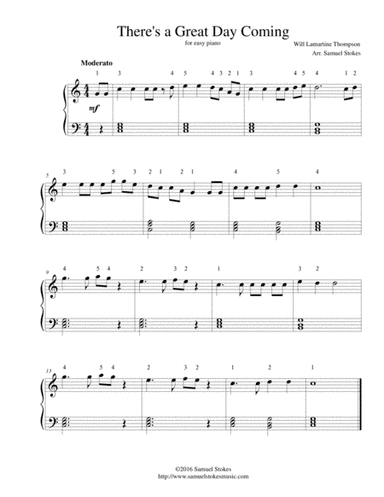 There's a Great Day Coming - for easy piano (arr. Samuel Stokes)