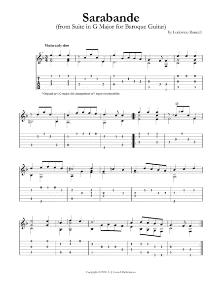 Sarabande (from Suite in G Major for Baroque Guitar) (arr. Mark Phillips)