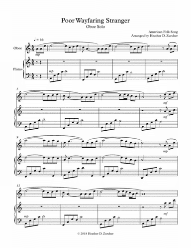 Poor Wayfaring Stranger - Oboe Solo (arr. Heather D. Zurcher)