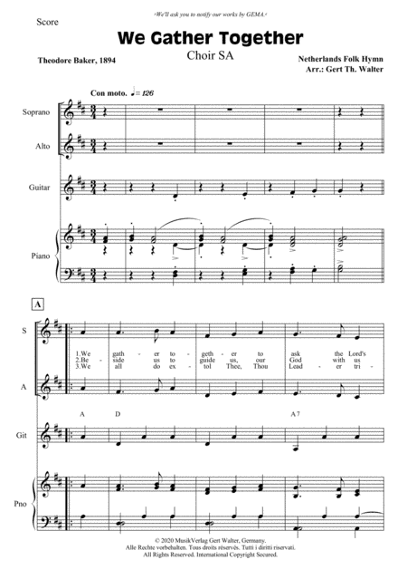 We Gather Together (arr. Gert Th. Walter)