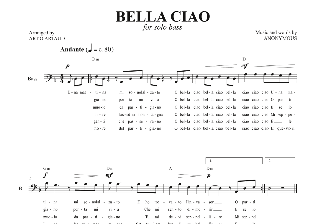 Bella Ciao (arr. Art.o Artaud)