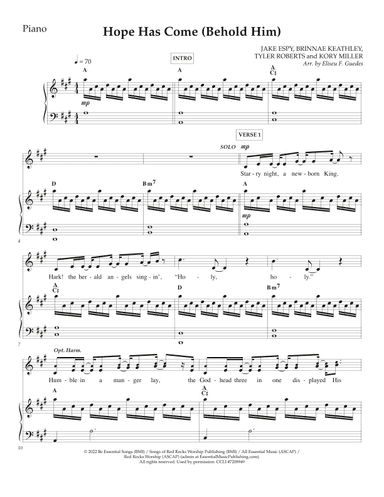 Hope Has Come (behold Him) (arr. Arranged by Eliseu F. Guedes)
