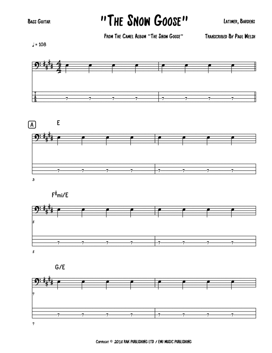 Snow Goose (arr. Accubass)