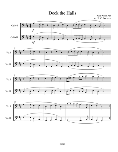 Deck the Halls (Cello Duet) (arr. B. C. Dockery)