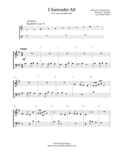 I Surrender All - for 2-octave handbell choir (arr. Samuel Stokes)
