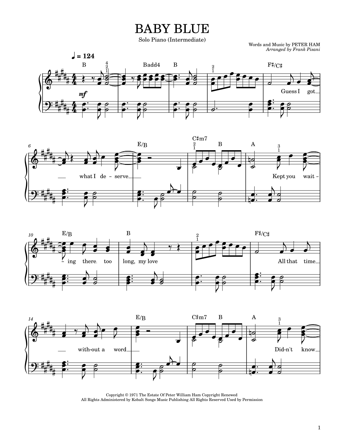 Baby Blue (arr. Frank Pisani)
