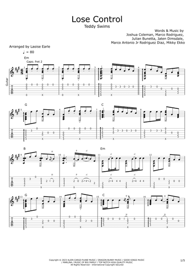 Lose Control (arr. Laoise Earle)