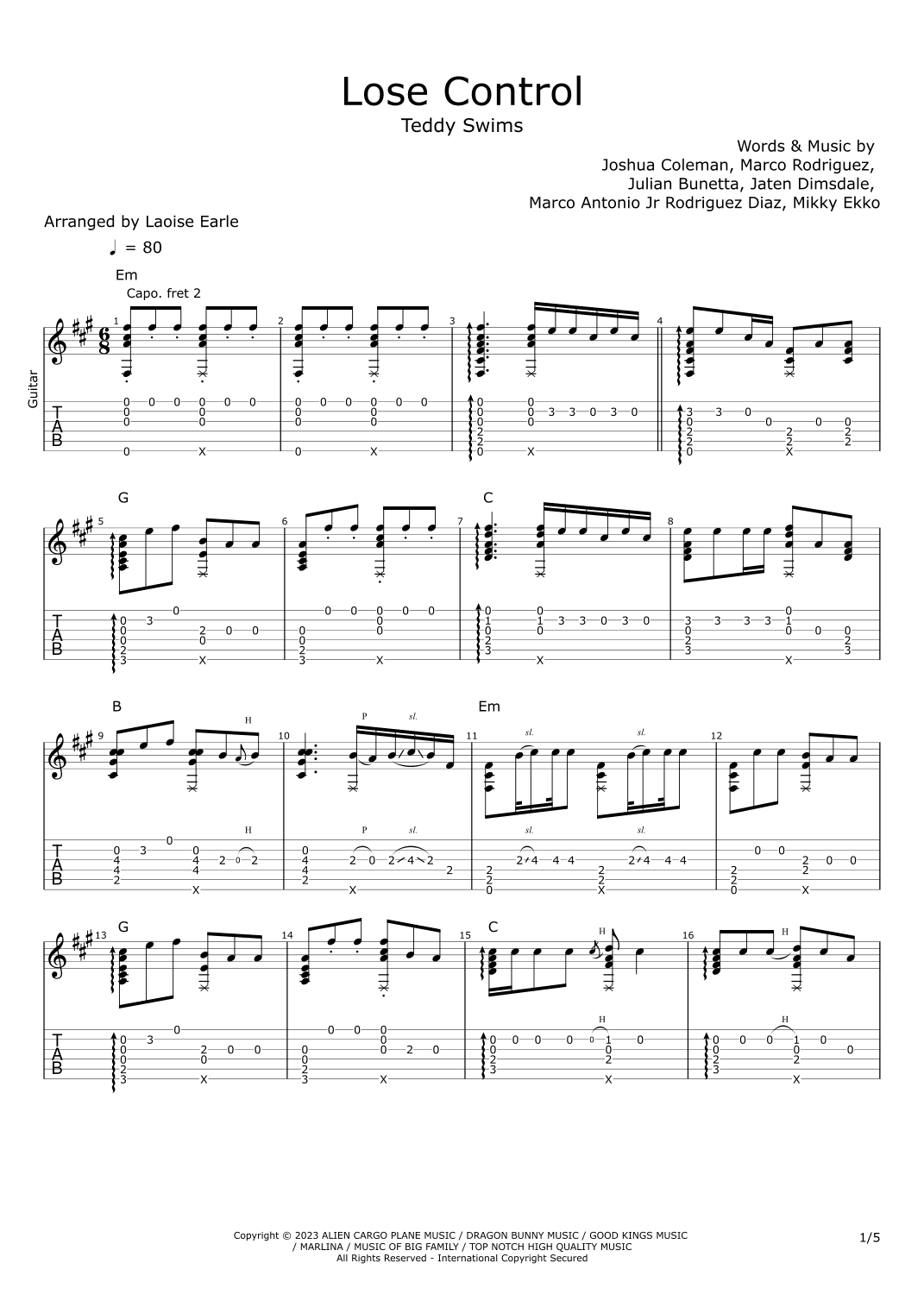 Lose Control (arr. Laoise Earle)