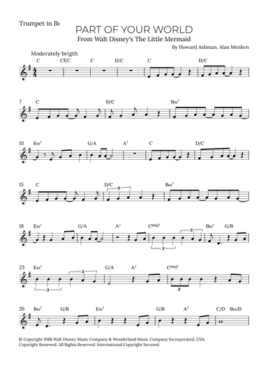 Part Of Your World (reprise) (arr. Alex Nunes Rodrigues)