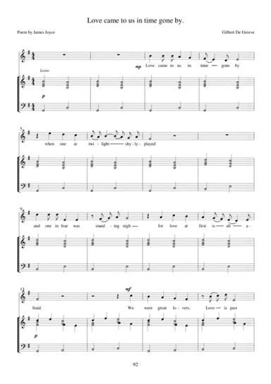 30. Love Came to Us in  Time Gone By - 36 Songs on Poems by James Joyce