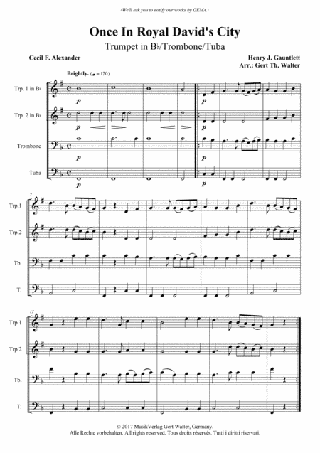 Once In Royal David's City (arr. Gert Th. Walter)