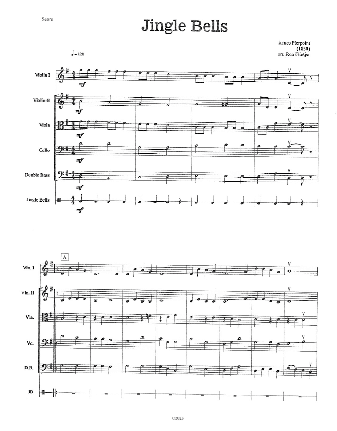 JINGLE BELLS (arr. Ron Flintjer)