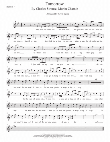 Tomorrow (arr. Kevin Busse)