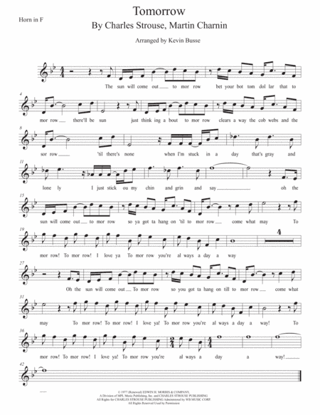Tomorrow (arr. Kevin Busse)