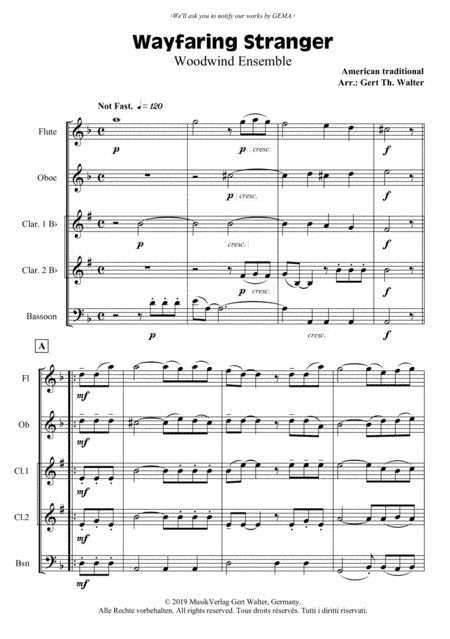 Wayfaring Stranger (arr. Gert Th. Walter)