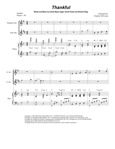 Thankful (arr. Stephen DeCesare)