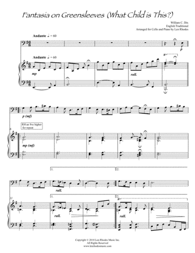 What Child Is This? - for Cello and Piano (arr. Len Rhodes)