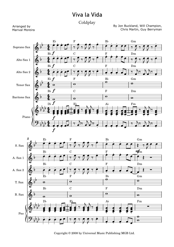 Viva La Vida (arr. Marival Moreira)