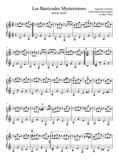 Les Barricades Mystérieuses (Francois Couperin) (arr. Blue Yates)