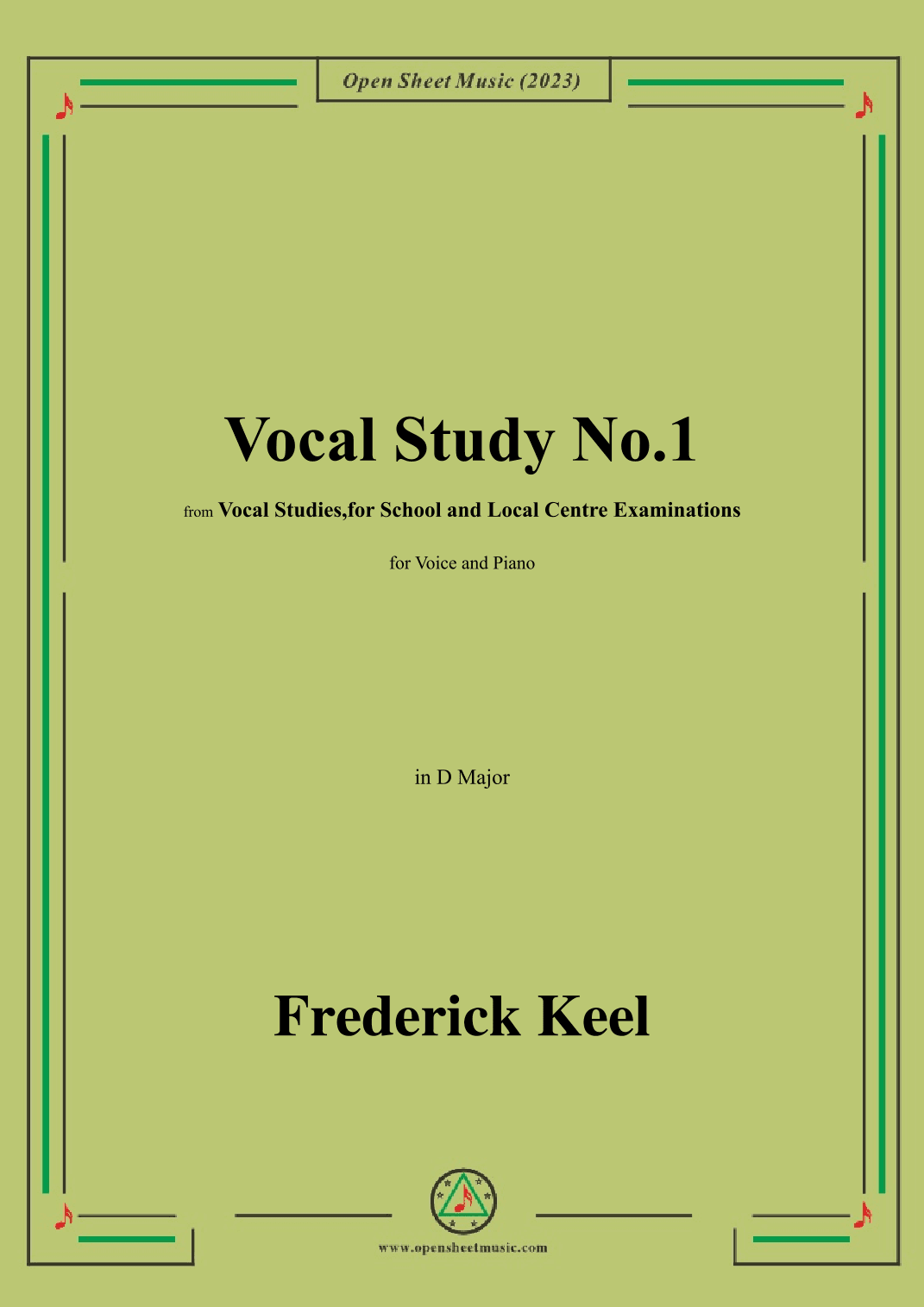 Keel-Vocal Study No.1,in D Major (arr. OSM Press)
