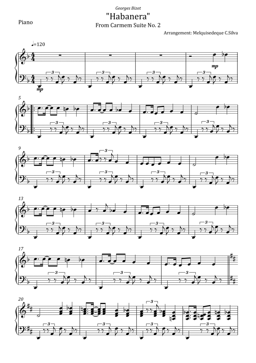 Georges Bizet - Habanera - from Carmen Suite No. 2 (arr. Melquisedeque C.Silva)