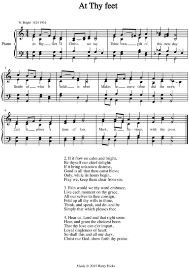 At Thy feet O Christ. A new tune to a wonderful old hymn.