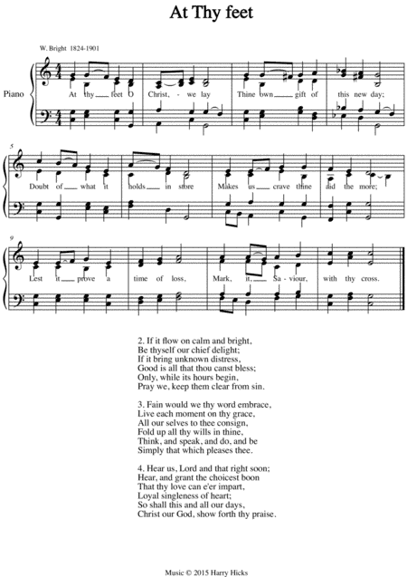 At Thy feet O Christ. A new tune to a wonderful old hymn.