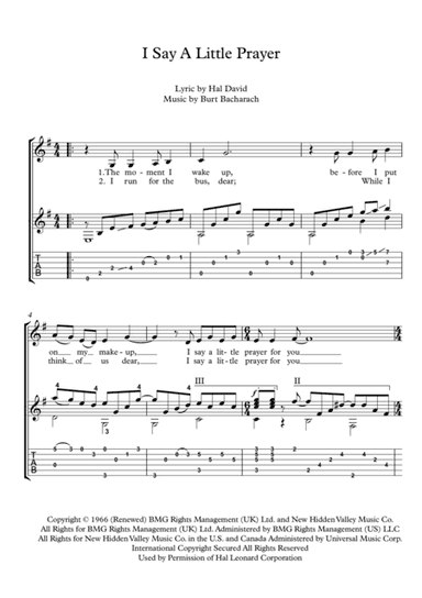 I Say A Little Prayer (arr. PianoSheetNow)