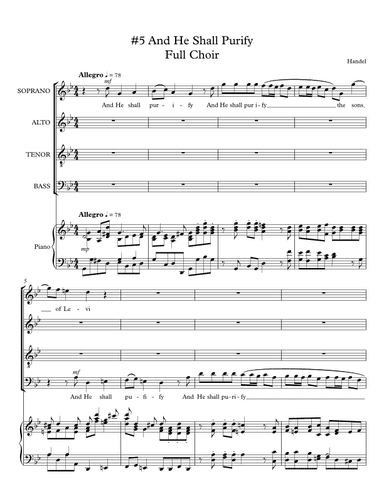 And He Shall Purify from The Messiah (arr. Joy Simons)